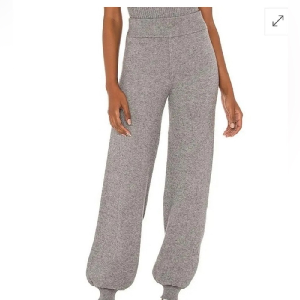 Song of Style Gray Wide-Leg Knit Track Pants
